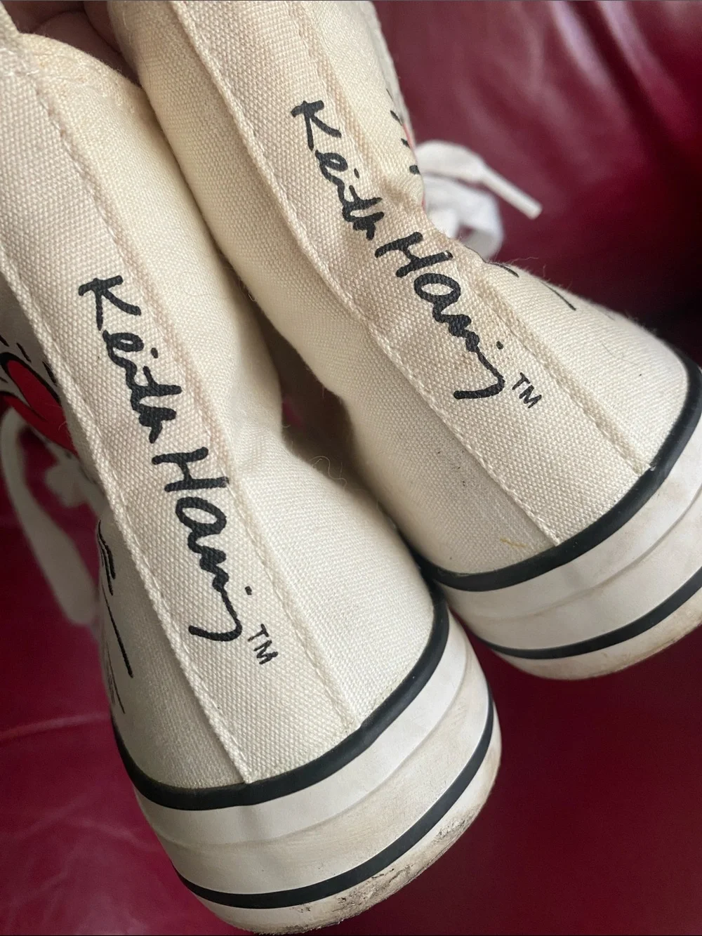Keith Haring Signed Canvas High Top Sneakers 6